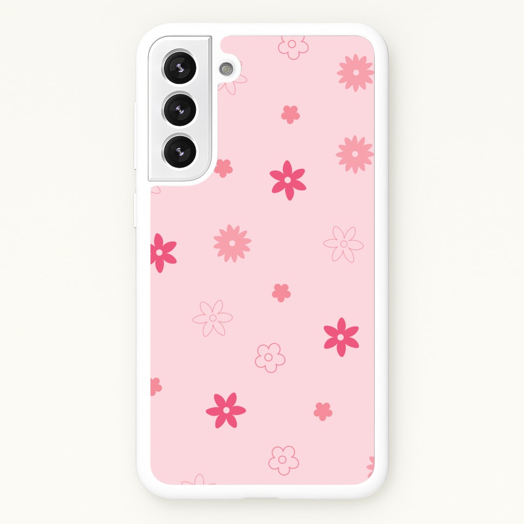 Flower Types Pattern Pink - Floral Phone Case for Galaxy S22 Plus