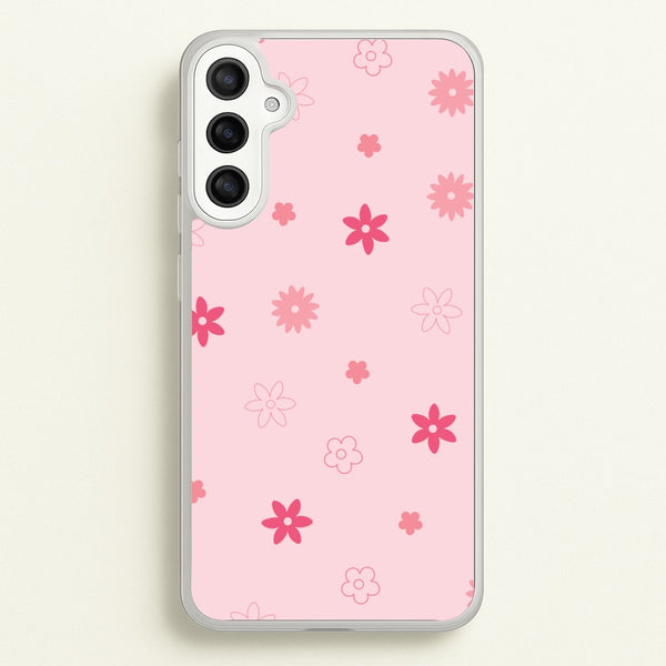 Flower Types Pattern Pink - Floral Phone Case for Galaxy A34