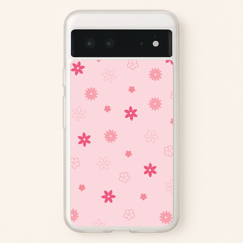 Flower Types Pattern Pink - Floral Phone Case for Google Pixel 6