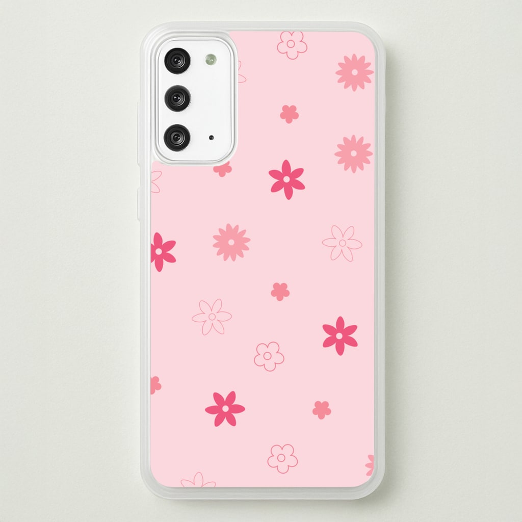 Flower Types Pattern Pink - Floral Phone Case for Galaxy Note 20