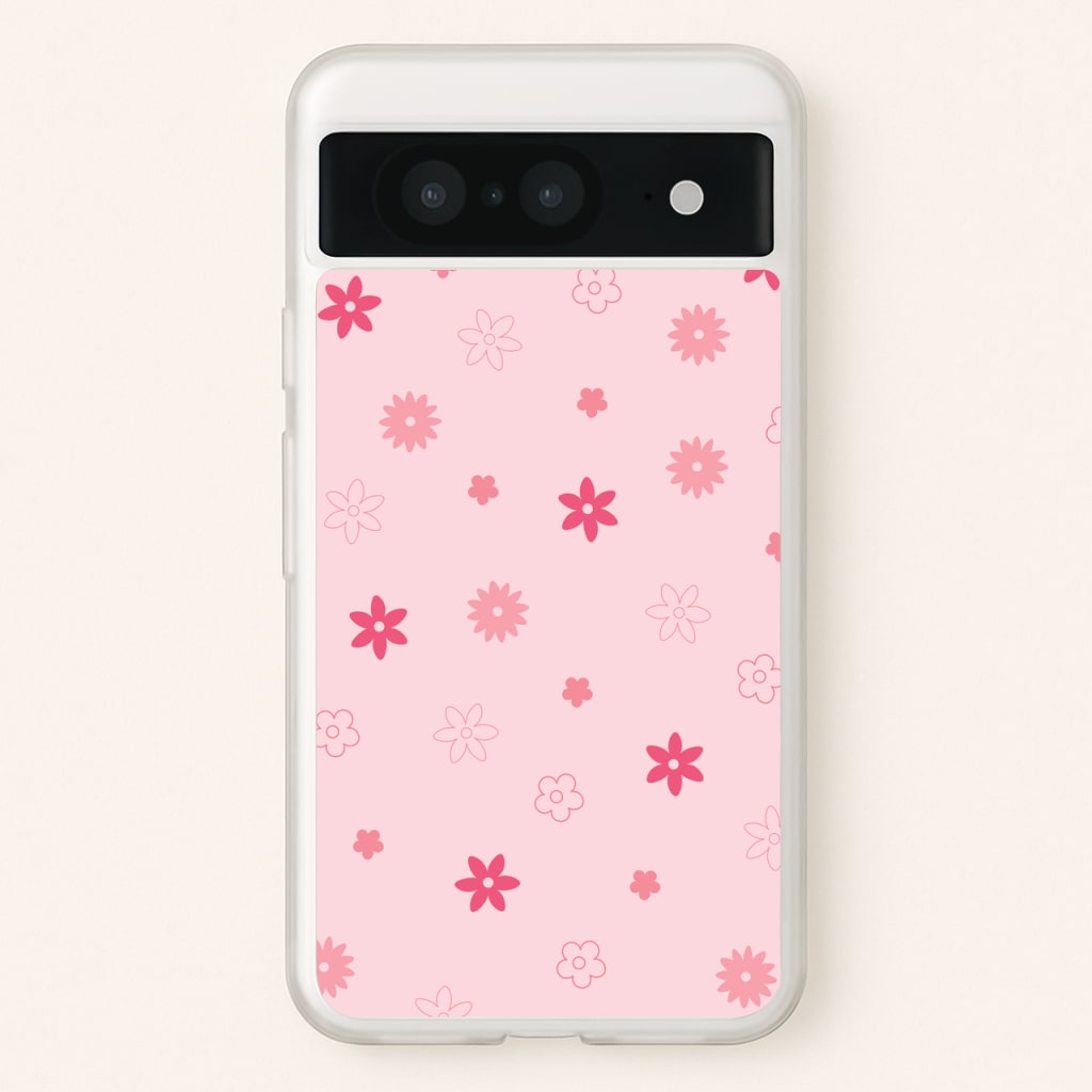 Flower Types Pattern Pink - Floral Phone Case for Google Pixel 8
