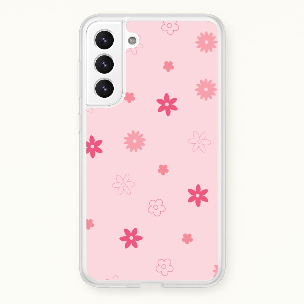 Flower Types Pattern Pink - Floral Phone Case for Galaxy S21FE