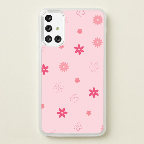 Flower Types Pattern Pink - Floral Phone Case for Galaxy A71
