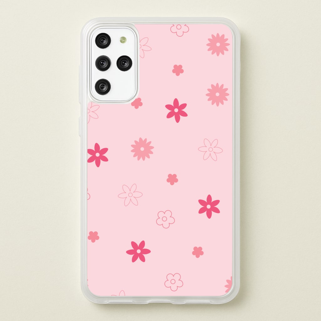 Flower Types Pattern Pink - Floral Phone Case for Galaxy S20 Plus
