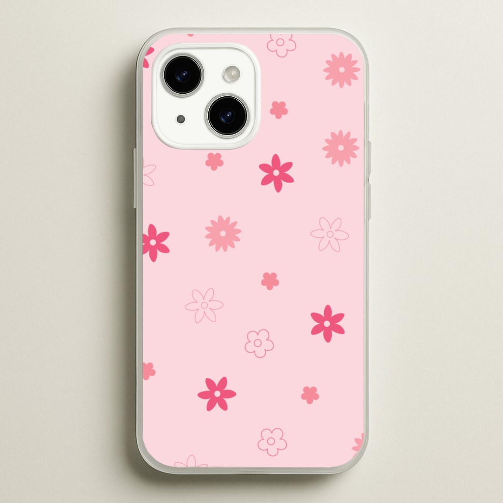 Flower Types Pattern Pink - Floral Phone Case for iPhone 15 Plus
