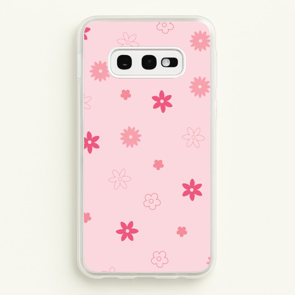 Flower Types Pattern Pink - Floral Phone Case for Galaxy S10e