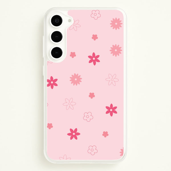 Flower Types Pattern Pink - Floral Phone Case for Galaxy S23