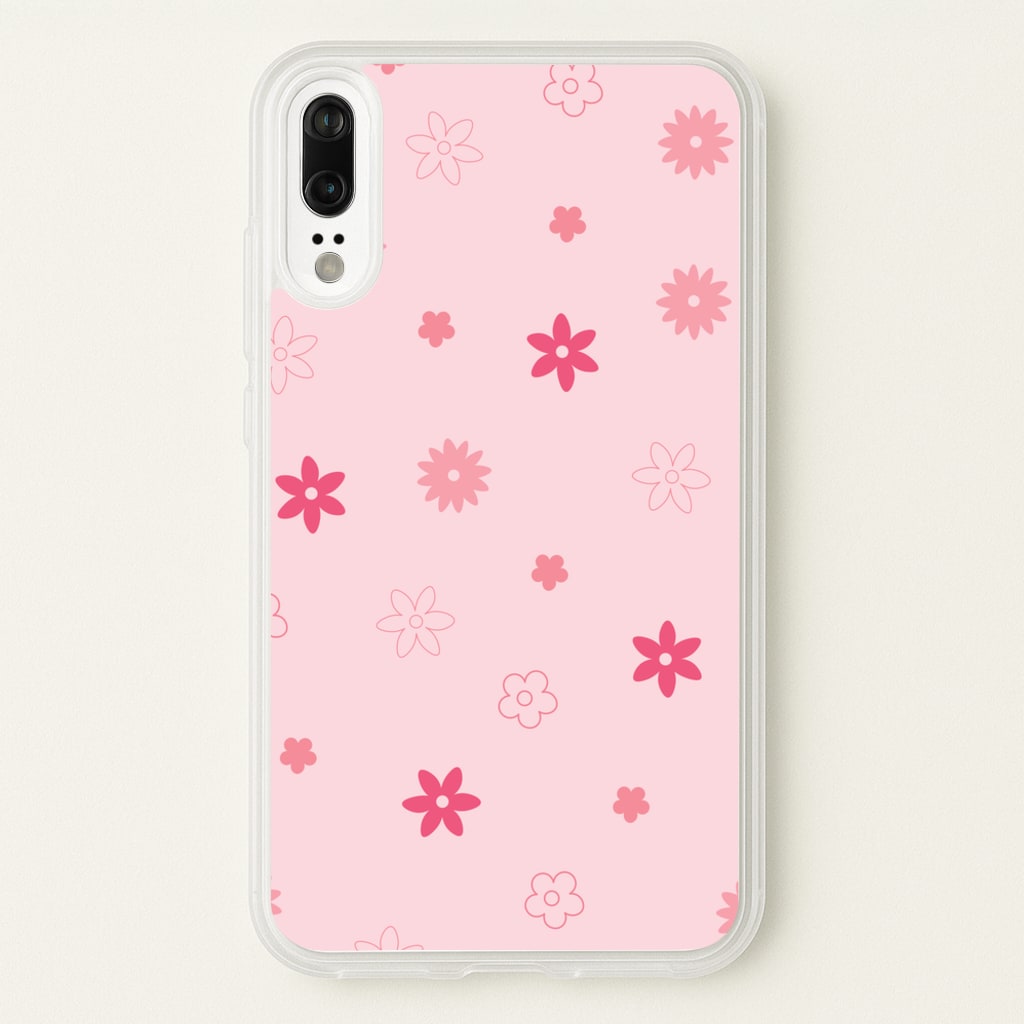 Flower Types Pattern Pink - Floral Phone Case for Huawei P20