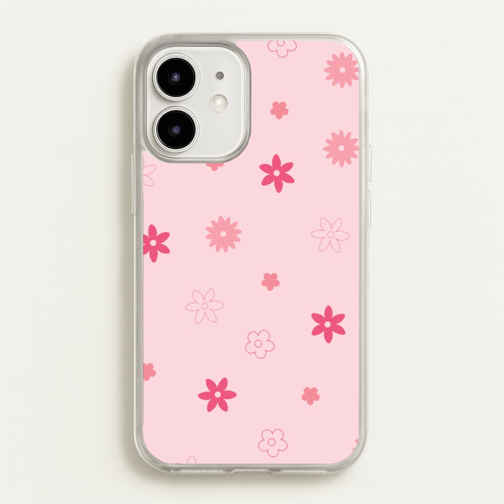 Flower Types Pattern Pink - Floral Phone Case for iPhone 12 / 12 Pro