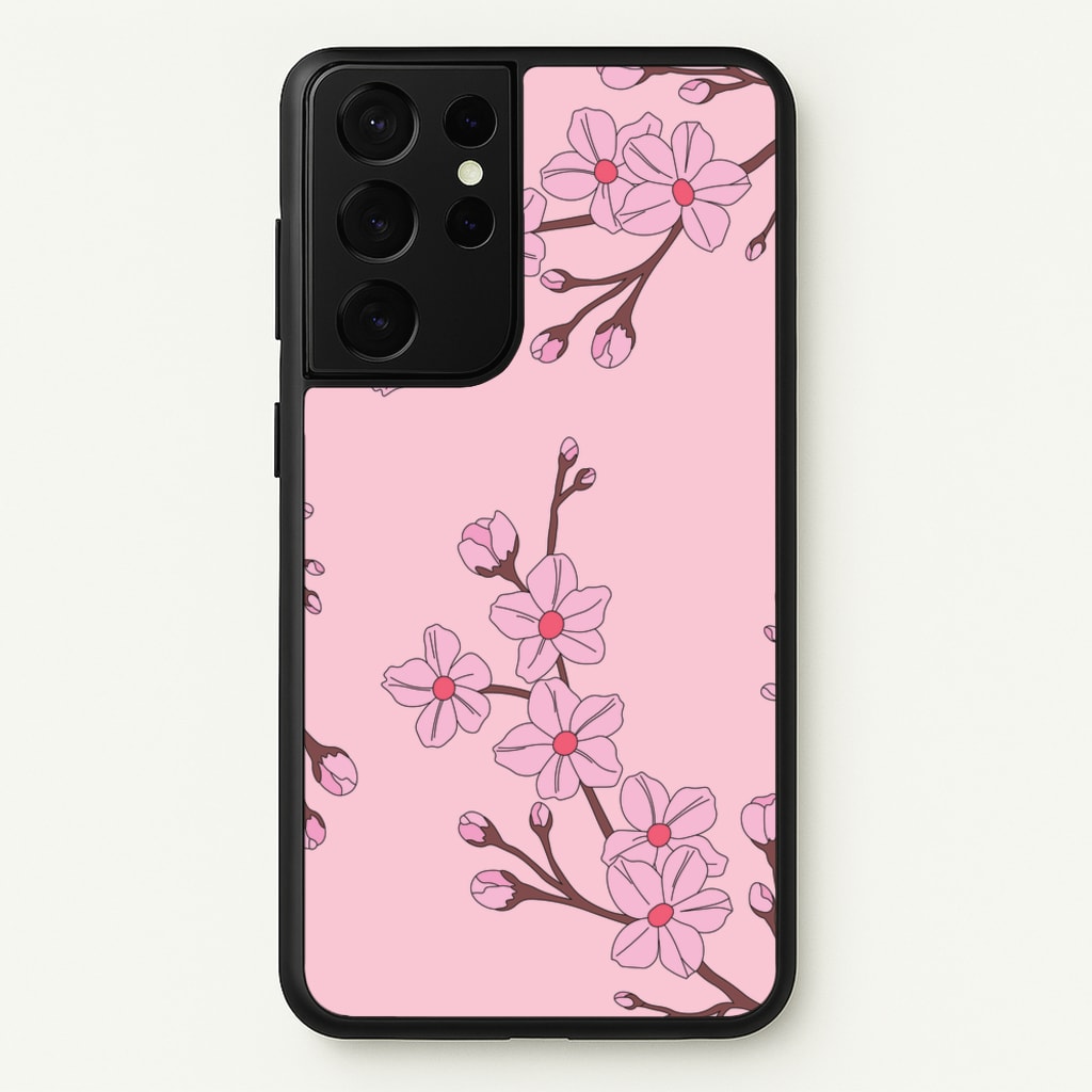 Cherry Blossom Pattern - Floral Phone Case for Galaxy S21 Ultra