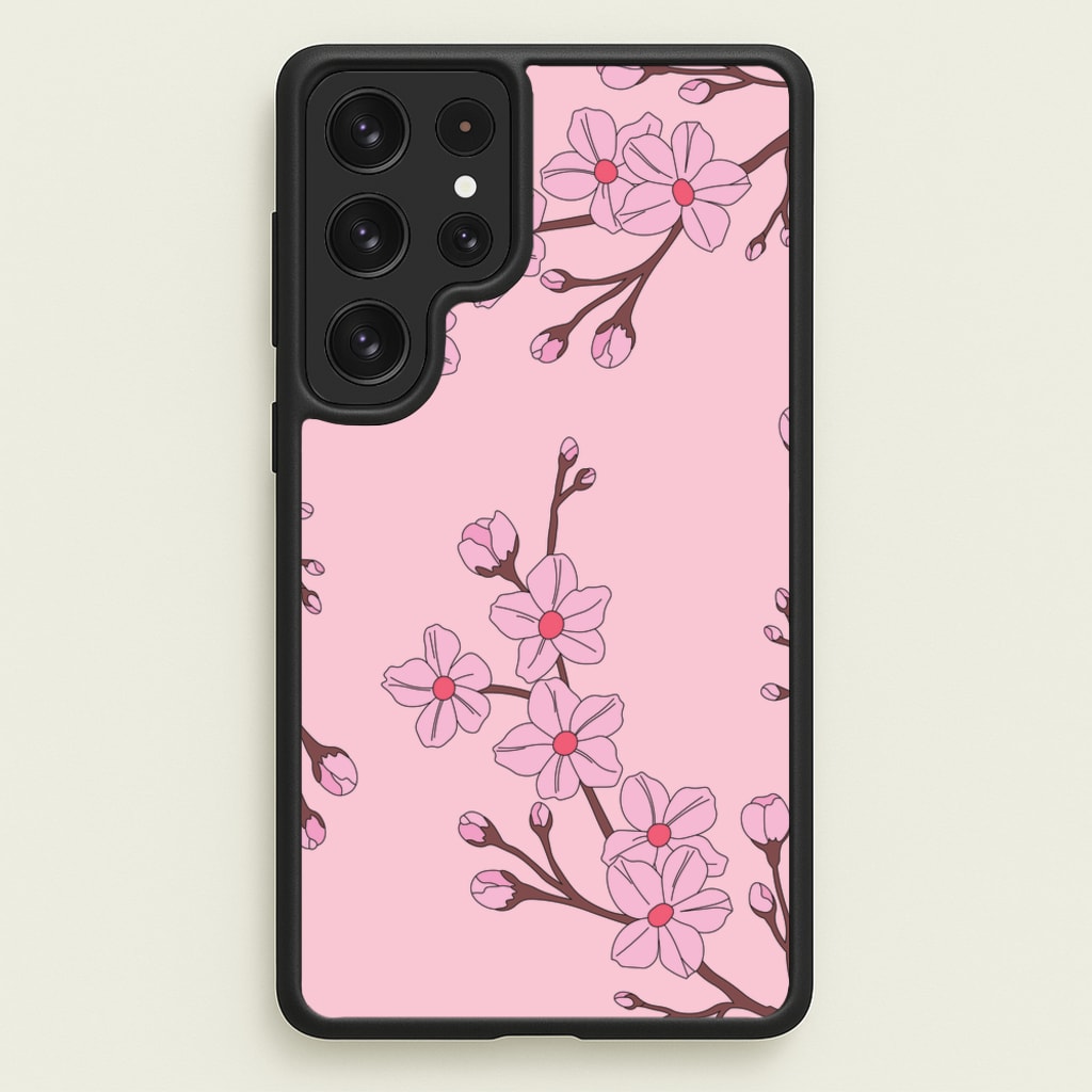 Cherry Blossom Pattern - Floral Phone Case for Galaxy S23 Ultra