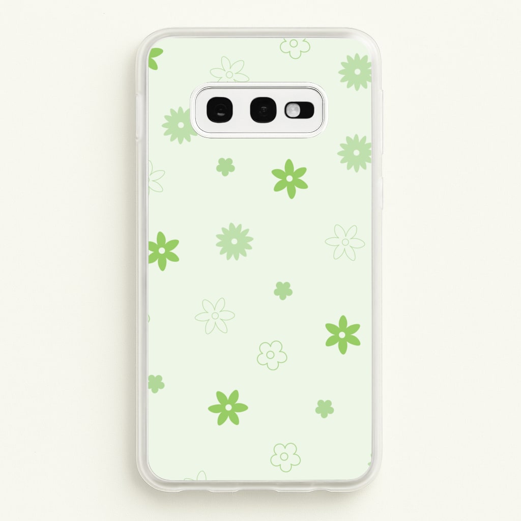 Flower Types Pattern Green - Floral Phone Case for Galaxy S10e