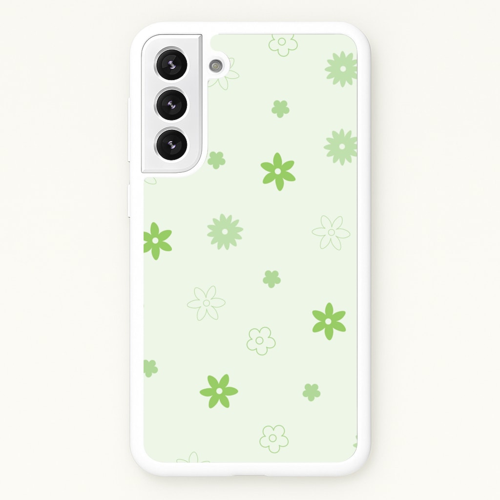 Flower Types Pattern Green - Floral Phone Case for Galaxy S22 Plus