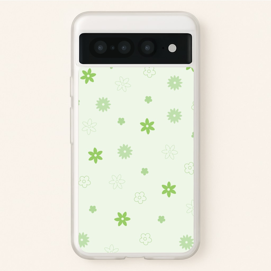 Flower Types Pattern Green - Floral Phone Case for Google Pixel 7 Pro