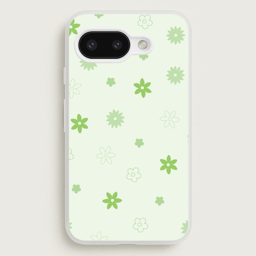 Flower Types Pattern Green - Floral Phone Case for Google Pixel 9a