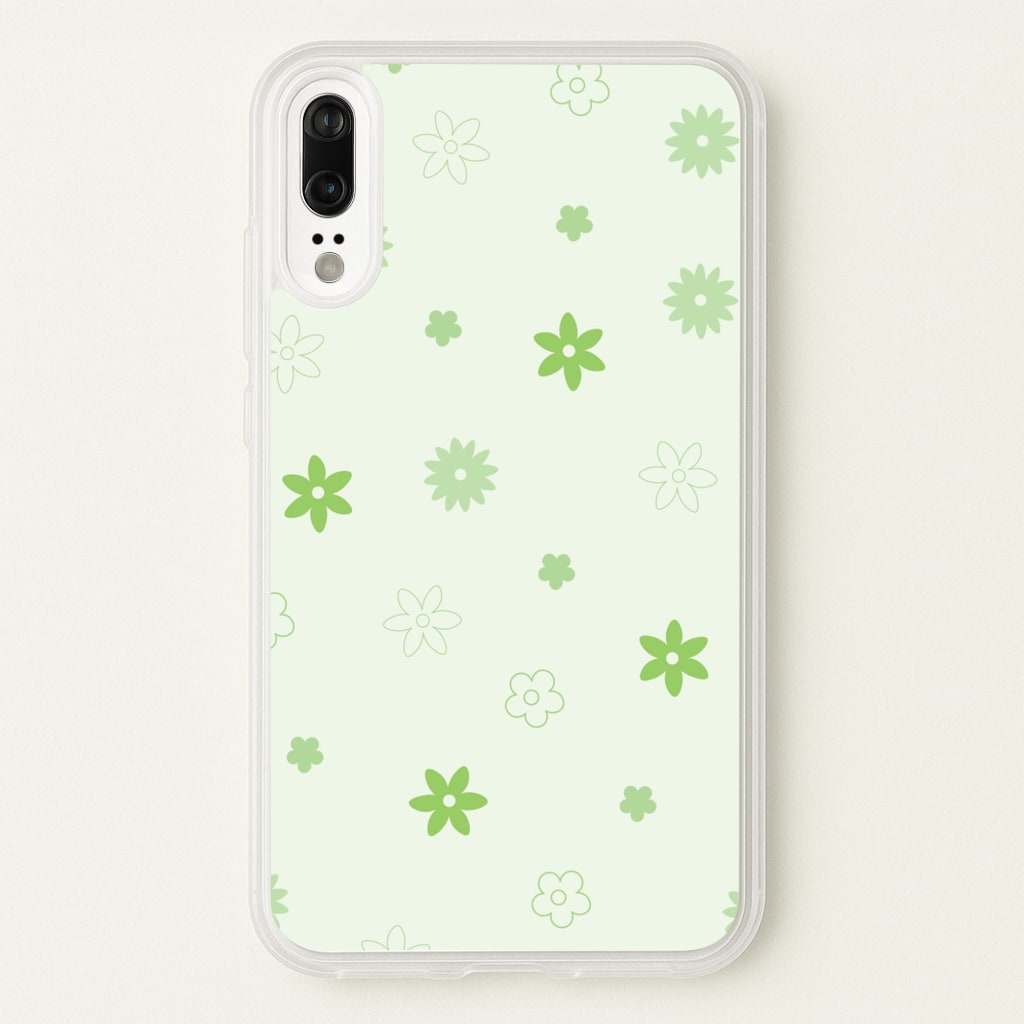 Flower Types Pattern Green - Floral Phone Case for Huawei P20