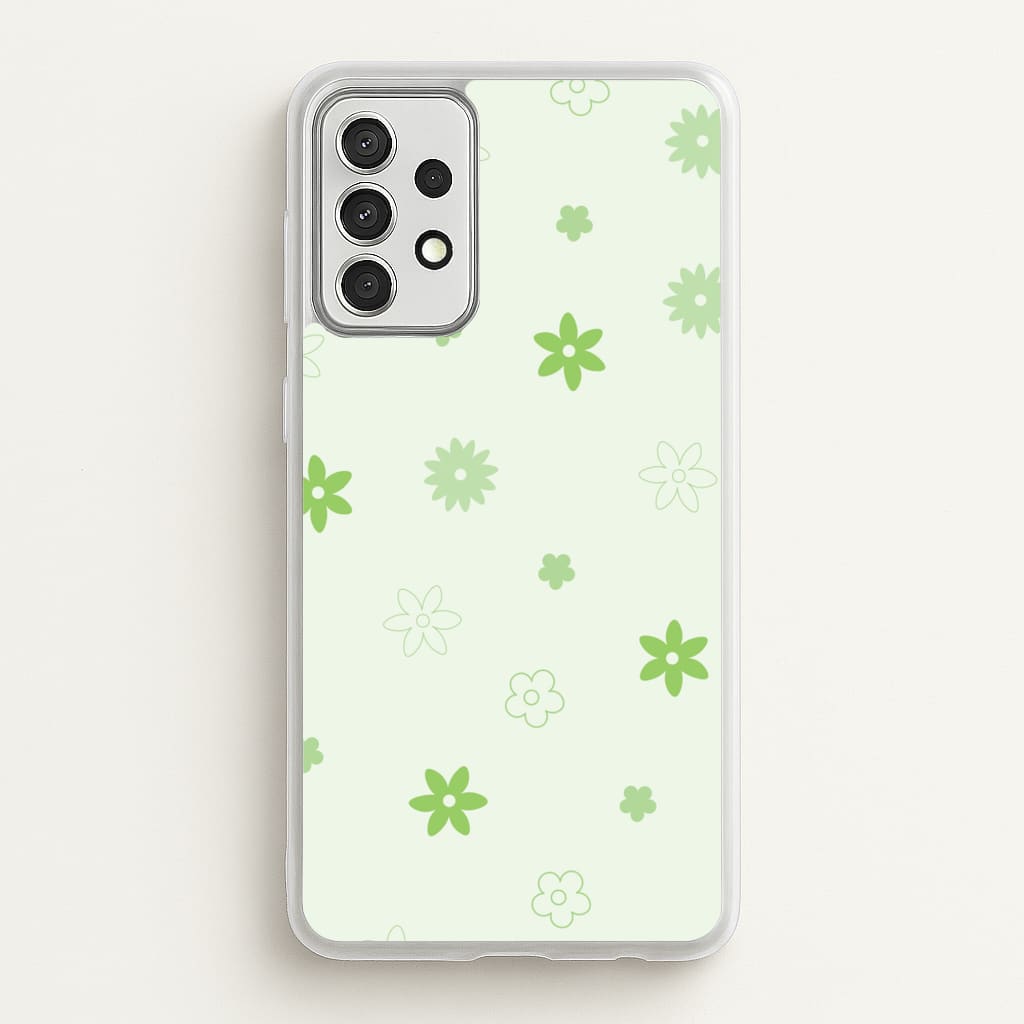 Flower Types Pattern Green - Floral Phone Case for Galaxy A52 / A52s