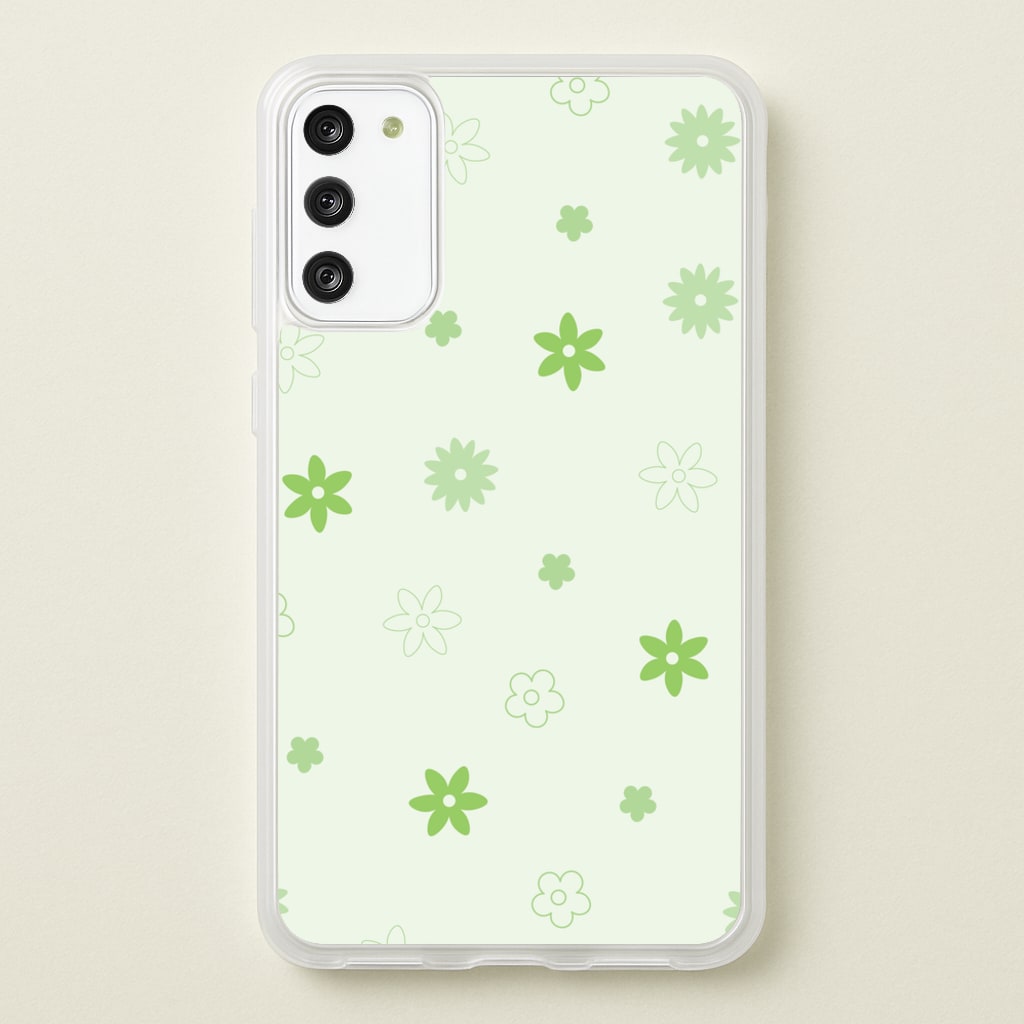 Flower Types Pattern Green - Floral Phone Case for Galaxy S20FE