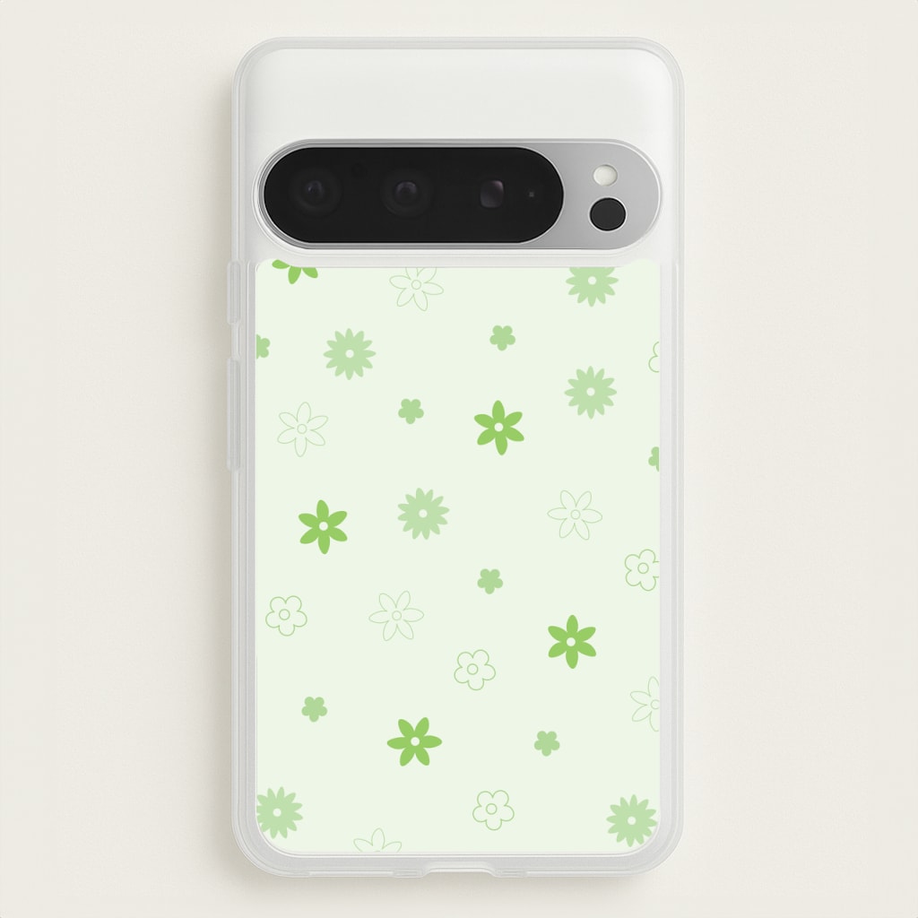 Flower Types Pattern Green - Floral Phone Case for Google Pixel 9 Pro XL