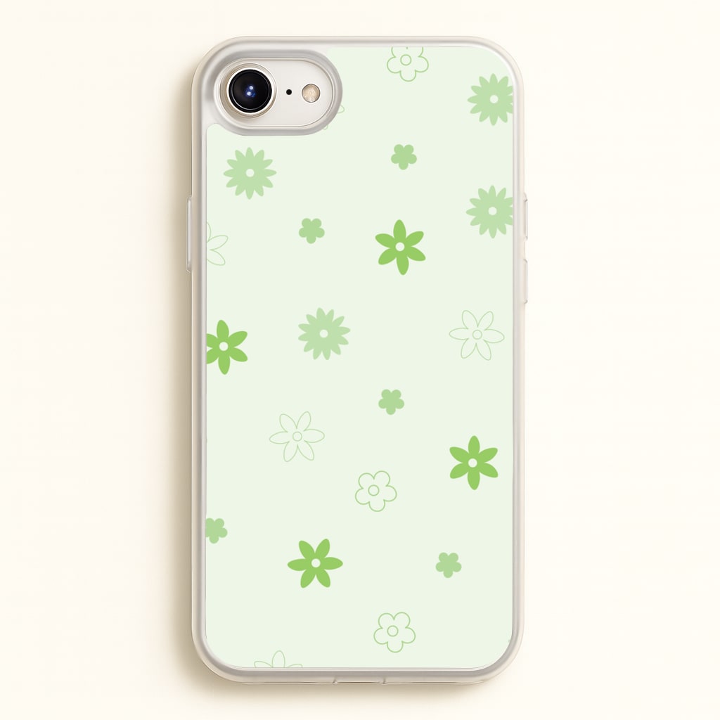 Flower Types Pattern Green - Floral Phone Case for iPhone 6 / 7 / 8 / SE