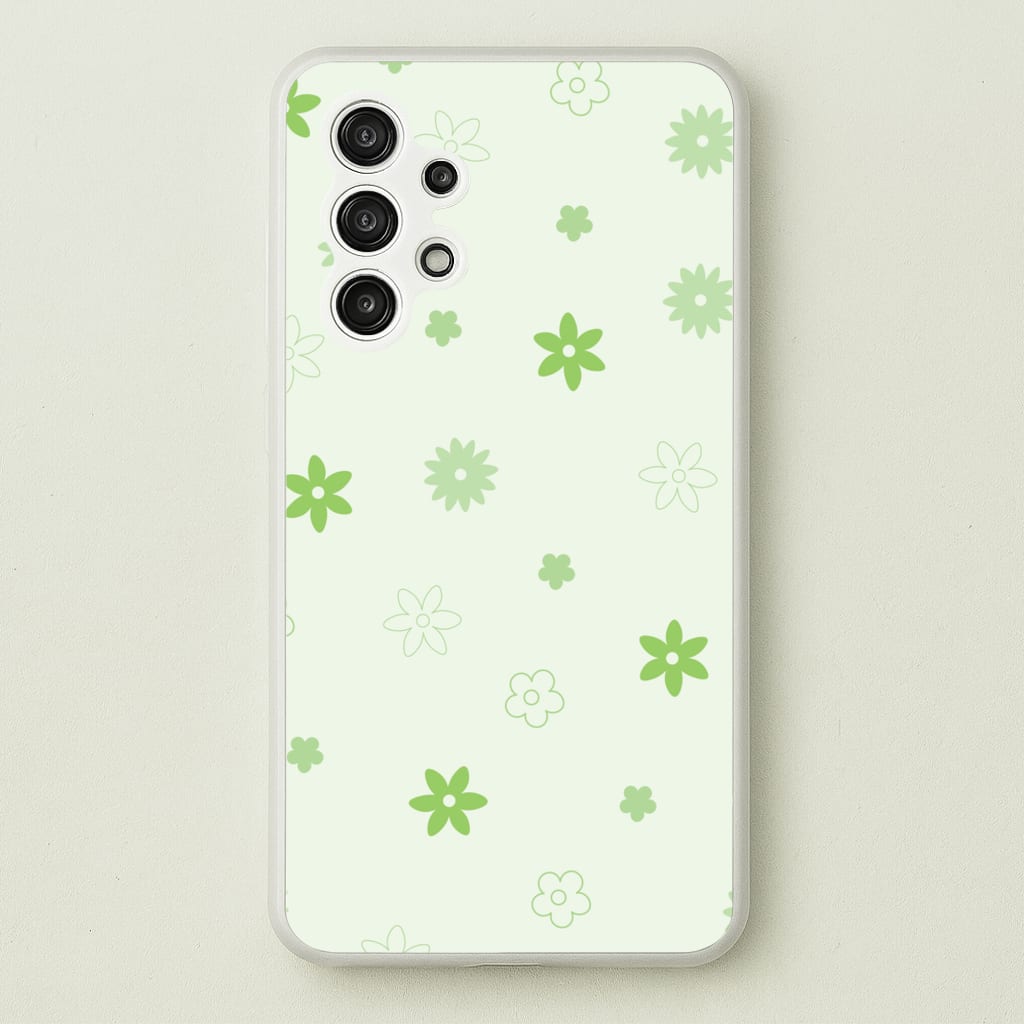 Flower Types Pattern Green - Floral Phone Case for Galaxy A13