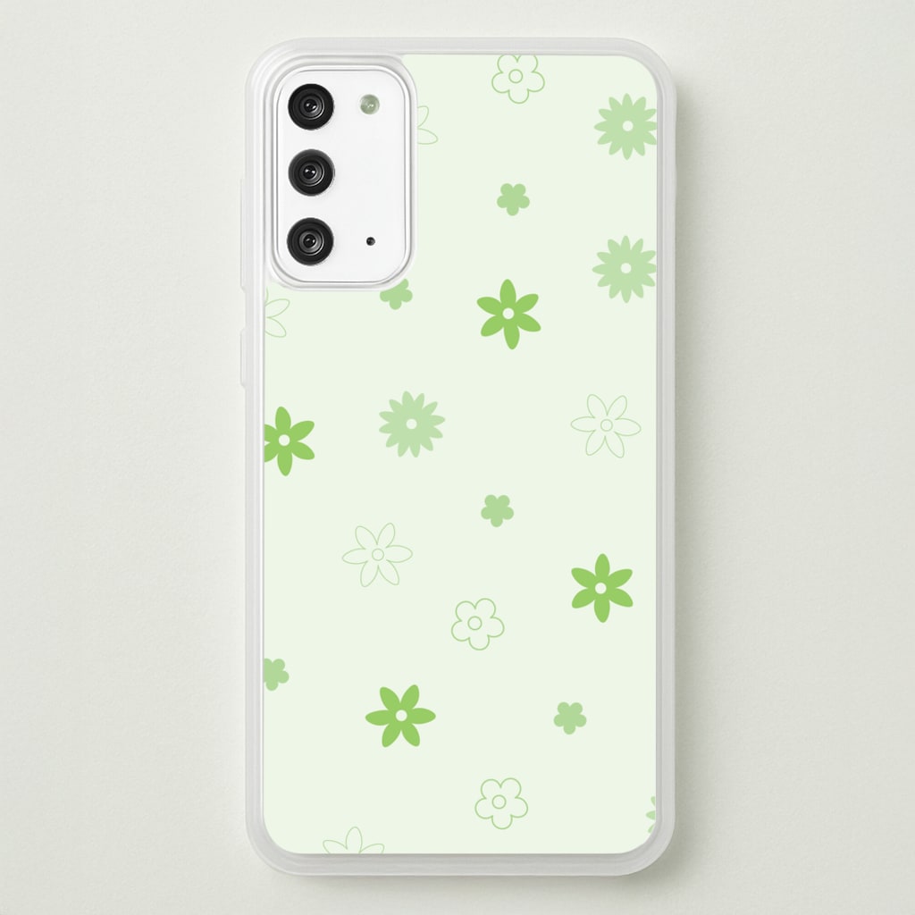 Flower Types Pattern Green - Floral Phone Case for Galaxy Note 20