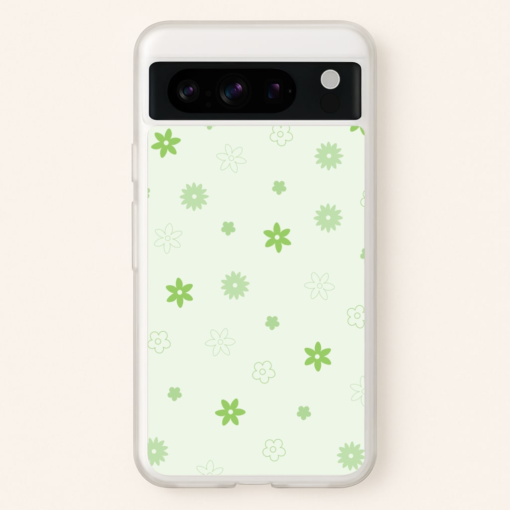 Flower Types Pattern Green - Floral Phone Case for Google Pixel 8 Pro