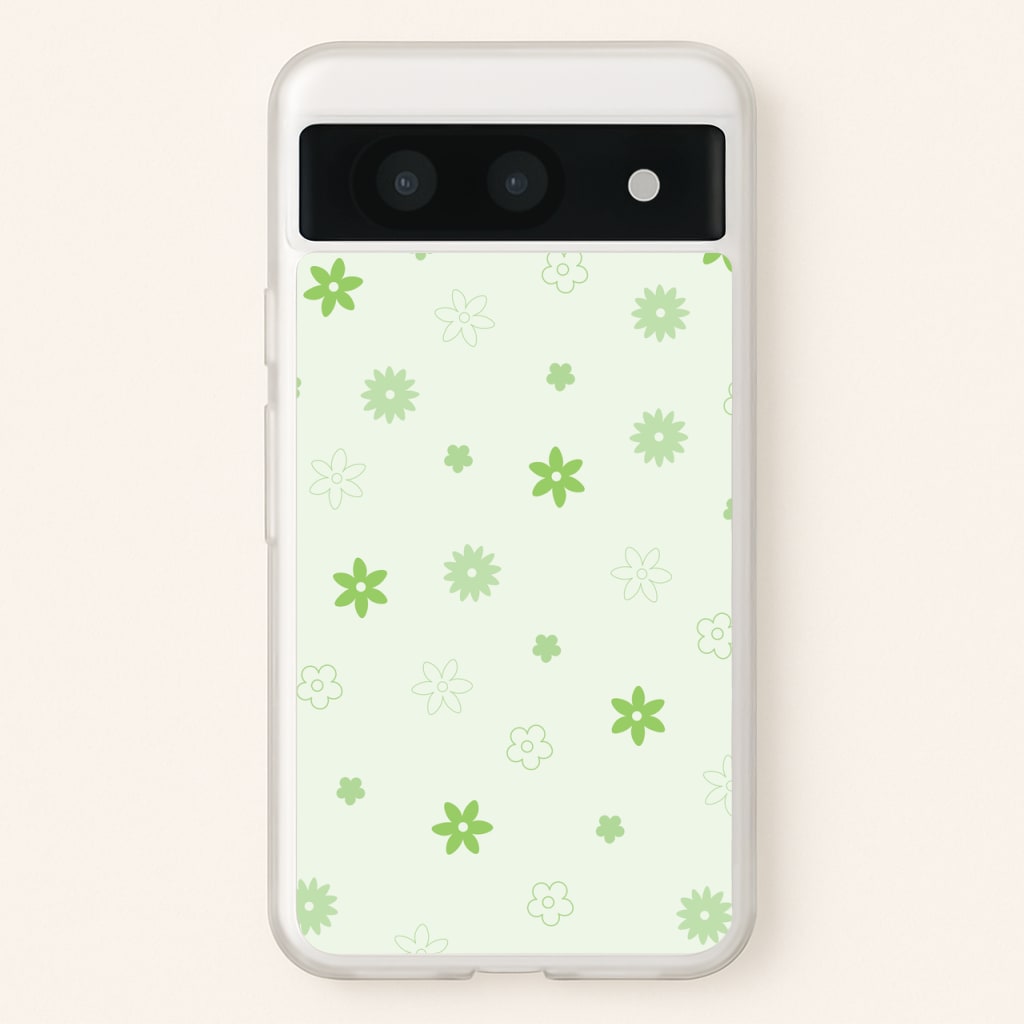 Flower Types Pattern Green - Floral Phone Case for Google Pixel 8a
