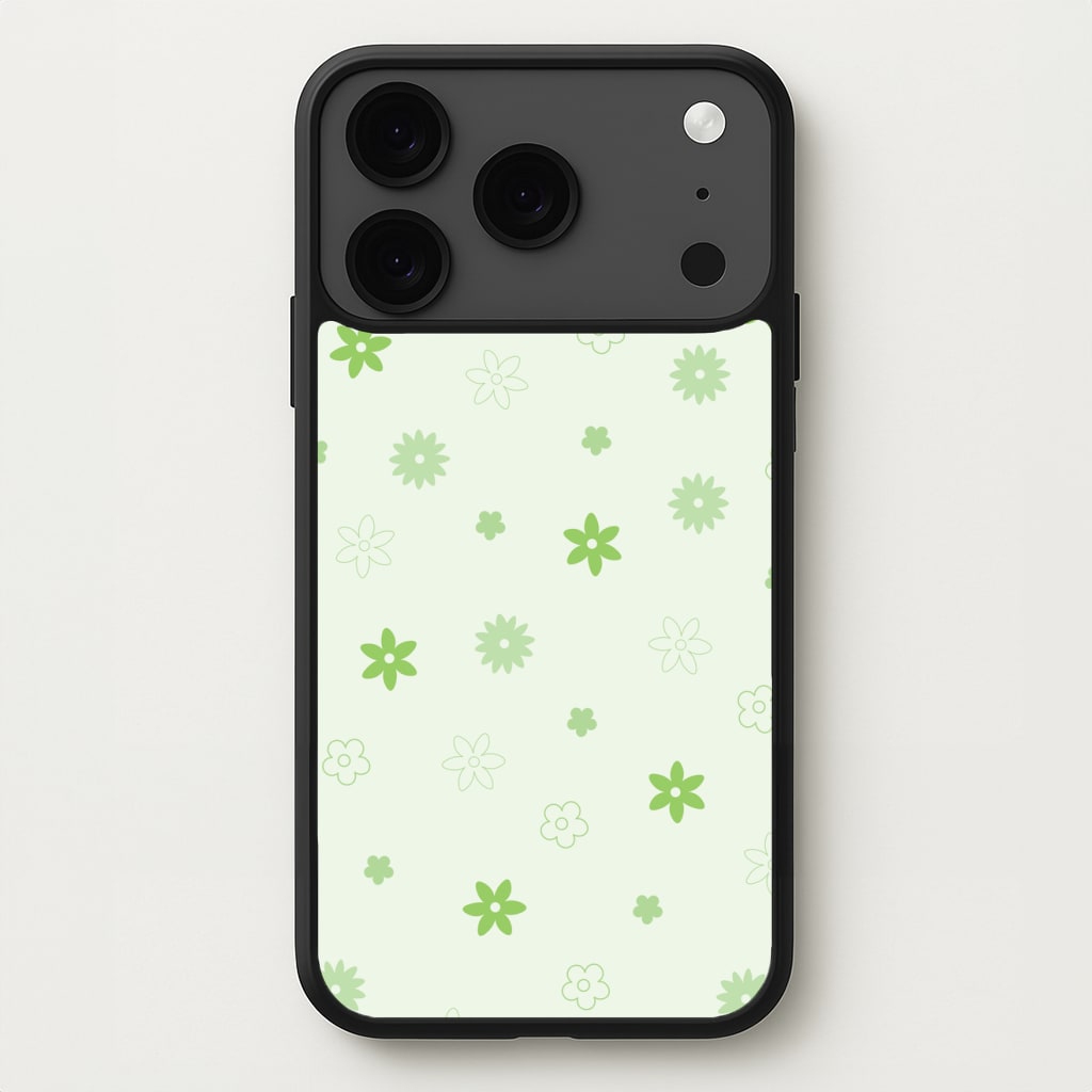 Flower Types Pattern Green Phone Case for iPhone 17 Pro Max