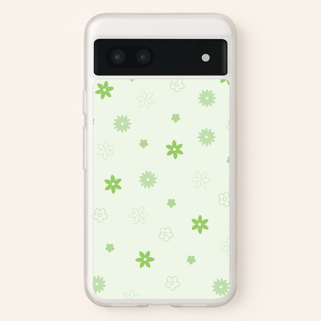 Flower Types Pattern Green - Floral Phone Case for Google Pixel 6a