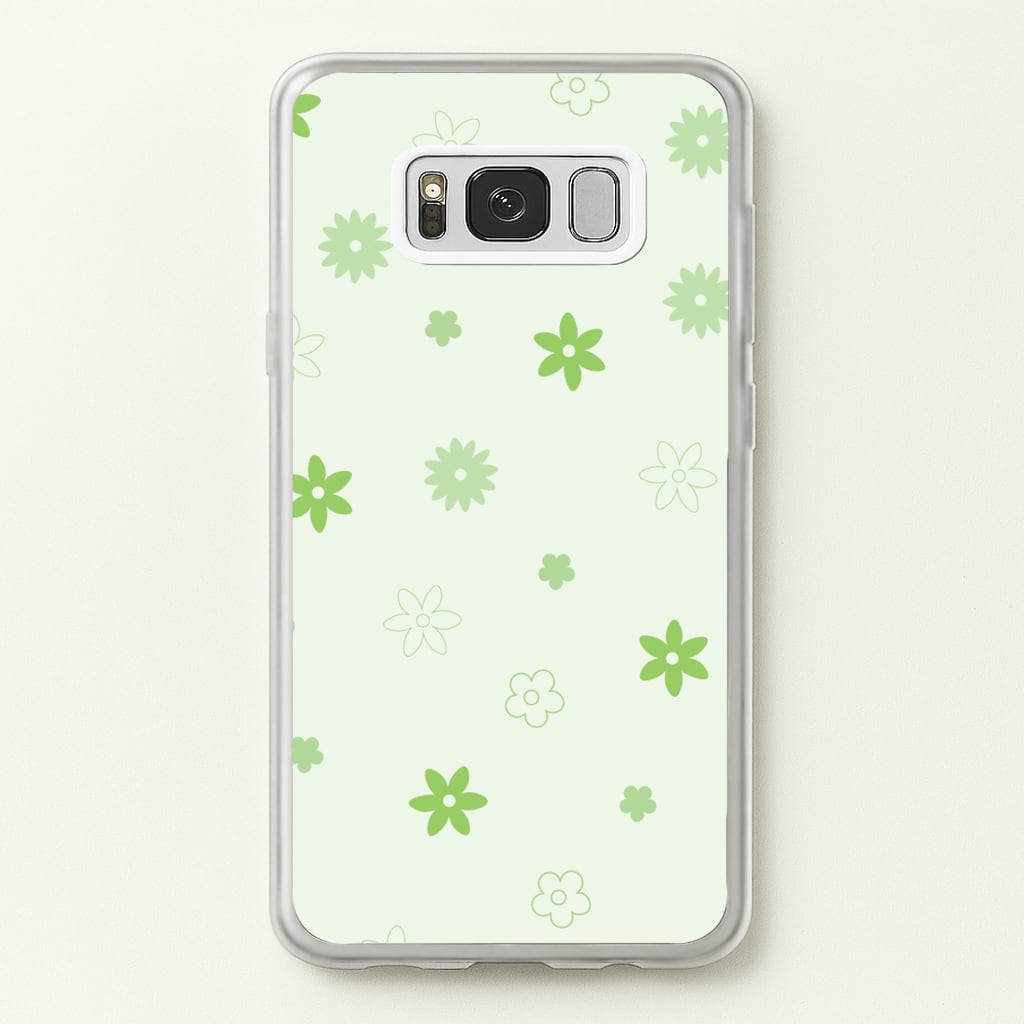 Flower Types Pattern Green - Floral Phone Case for Galaxy S8 Plus