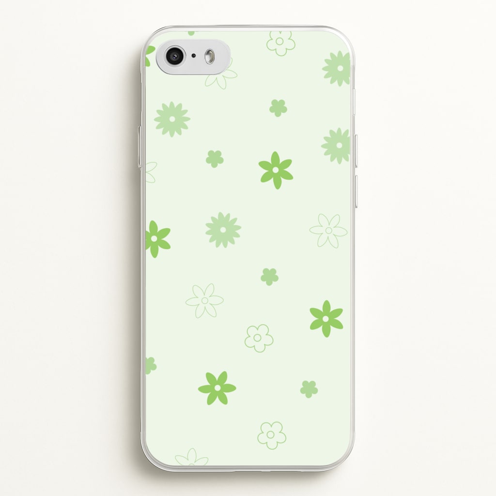 Flower Types Pattern Green - Floral Phone Case for iPhone 5 / 5s / SE 2016