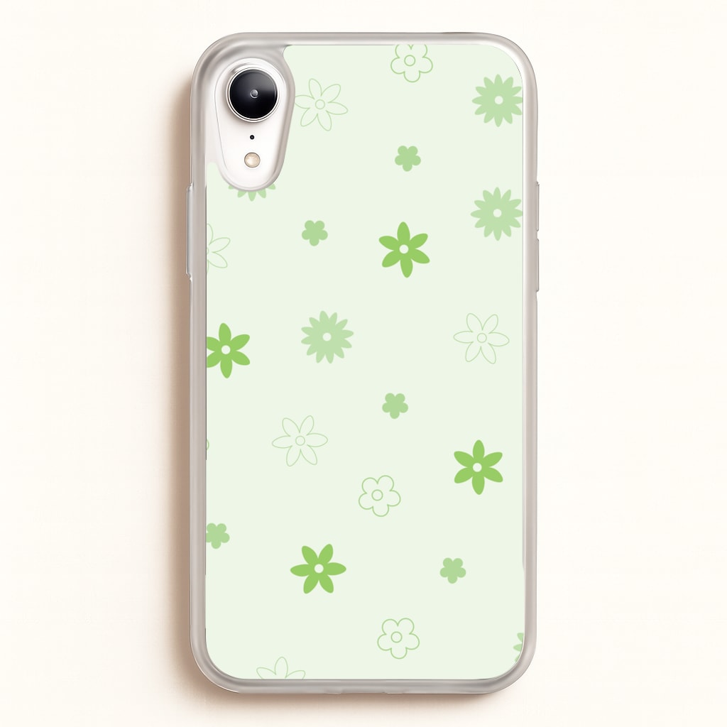 Flower Types Pattern Green - Floral Phone Case for iPhone XR