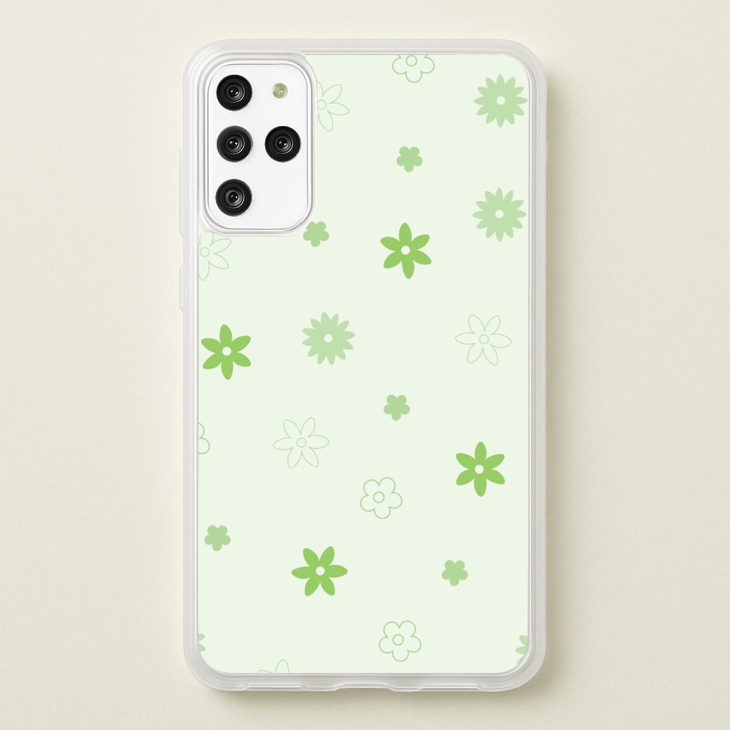 Flower Types Pattern Green - Floral Phone Case for Galaxy S20 Plus