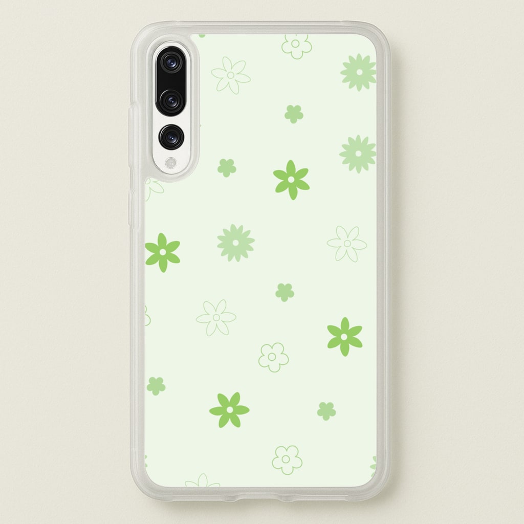 Flower Types Pattern Green - Floral Phone Case for Huawei P20 Pro