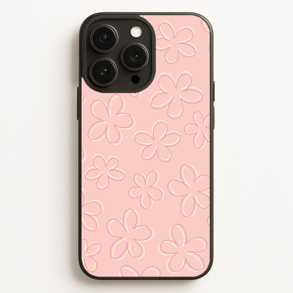 Abstract Flower Outlines Pattern - Floral Phone Case for iPhone 16 Pro Max