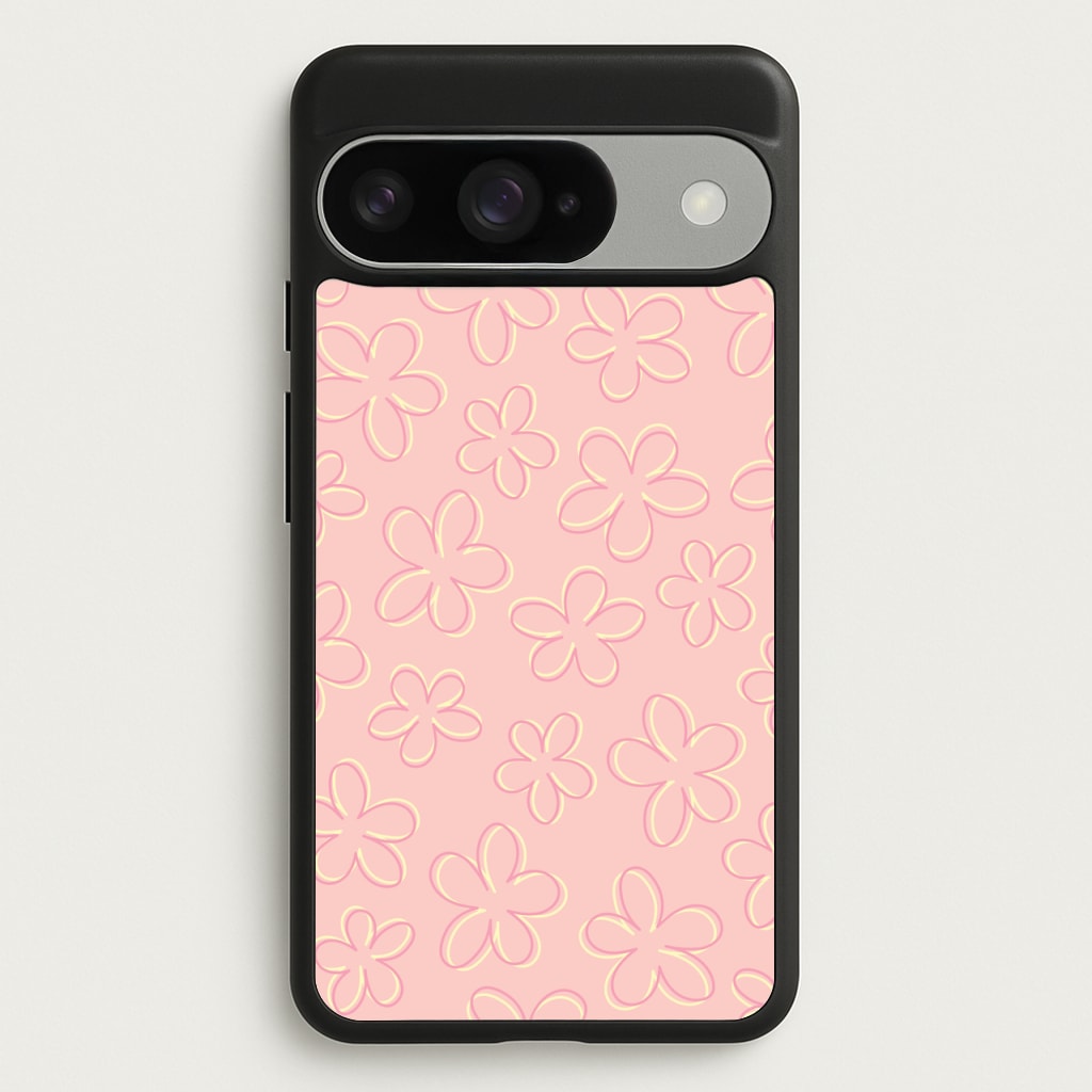 Abstract Flower Outlines Pattern Phone Case for Google Pixel 10 / 10 Pro