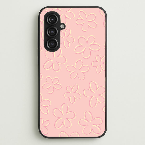 Abstract Flower Outlines Pattern - Floral Phone Case for Galaxy S23FE