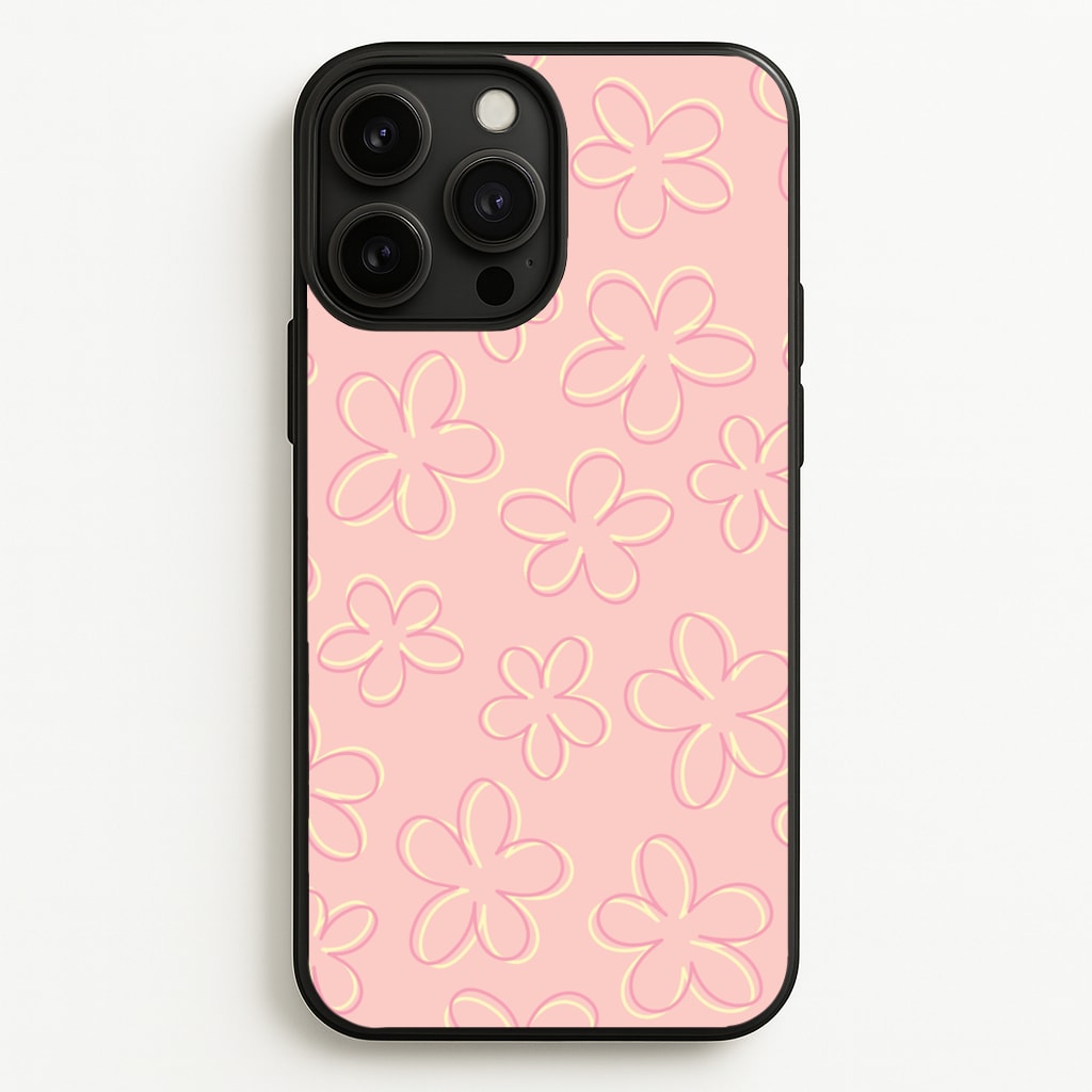 Abstract Flower Outlines Pattern - Floral Phone Case for iPhone 13 Pro Max