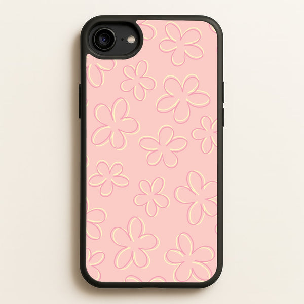 Abstract Flower Outlines Pattern - Floral Phone Case for iPhone 6 / 7 / 8 / SE