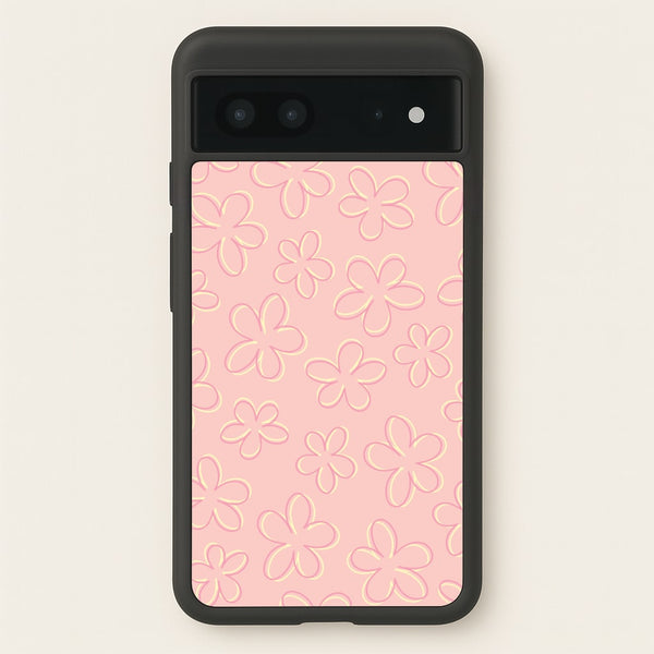Abstract Flower Outlines Pattern - Floral Phone Case for Google Pixel 7