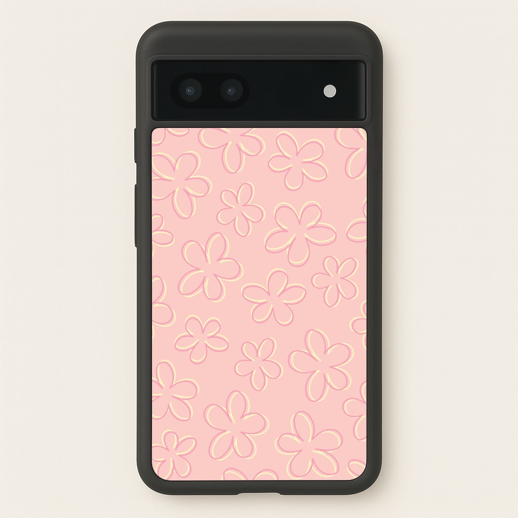 Abstract Flower Outlines Pattern - Floral Phone Case for Google Pixel 7a