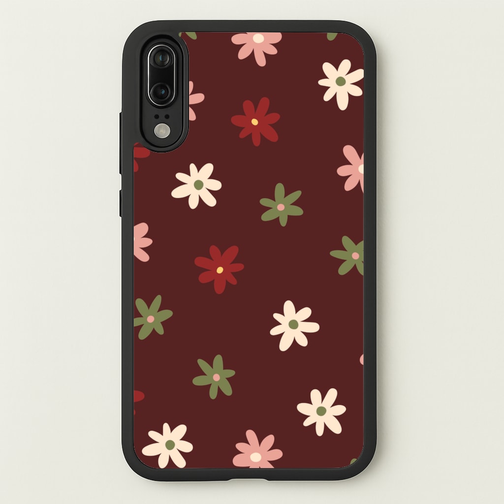Dark Whimsical Flower Pattern - Floral Phone Case for Huawei P20