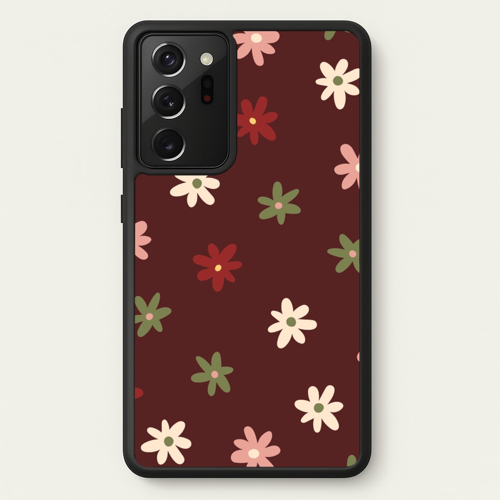 Dark Whimsical Flower Pattern - Floral Phone Case for Galaxy Note 20 Ultra