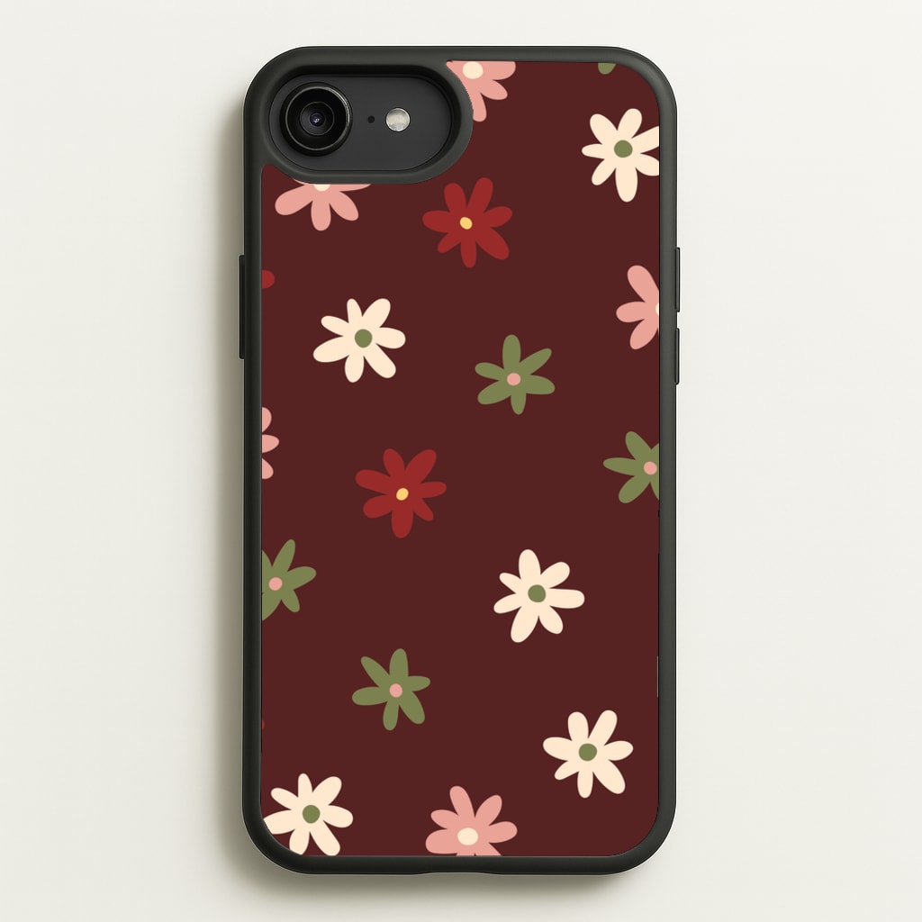 Dark Whimsical Flower Pattern - Floral Phone Case for iPhone 6 Plus / 7 Plus / 8 Plus