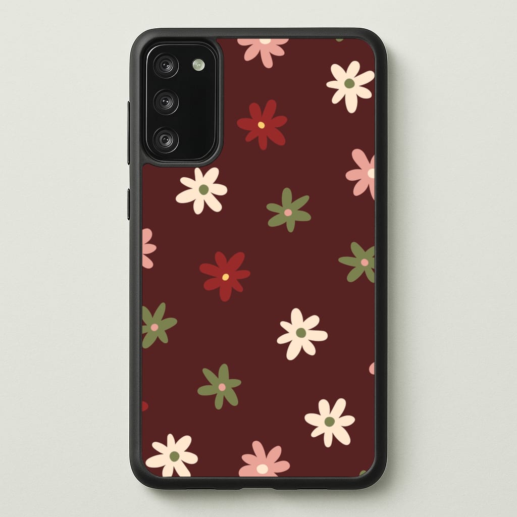 Dark Whimsical Flower Pattern - Floral Phone Case for Galaxy S20