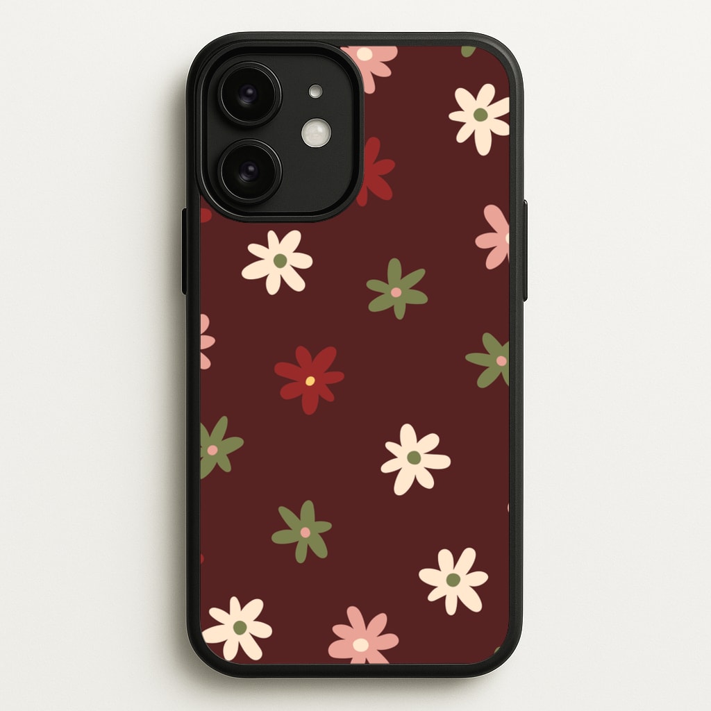 Dark Whimsical Flower Pattern - Floral Phone Case for iPhone 11
