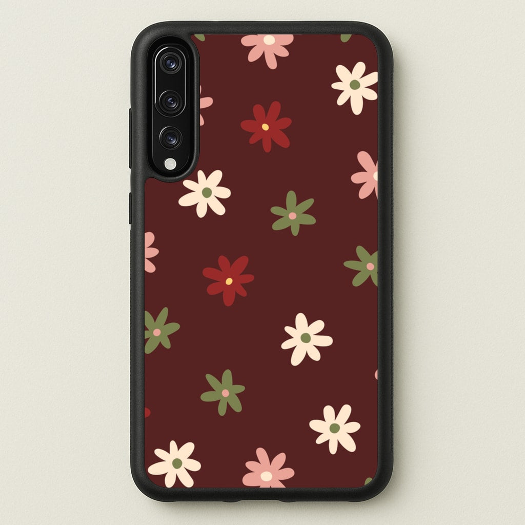 Dark Whimsical Flower Pattern - Floral Phone Case for Huawei P20 Pro