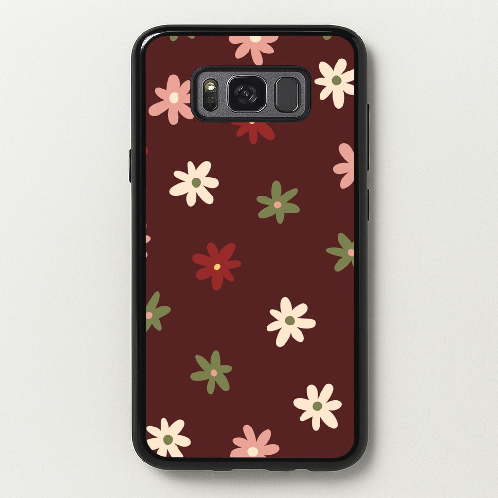 Dark Whimsical Flower Pattern - Floral Phone Case for Galaxy S8 Plus