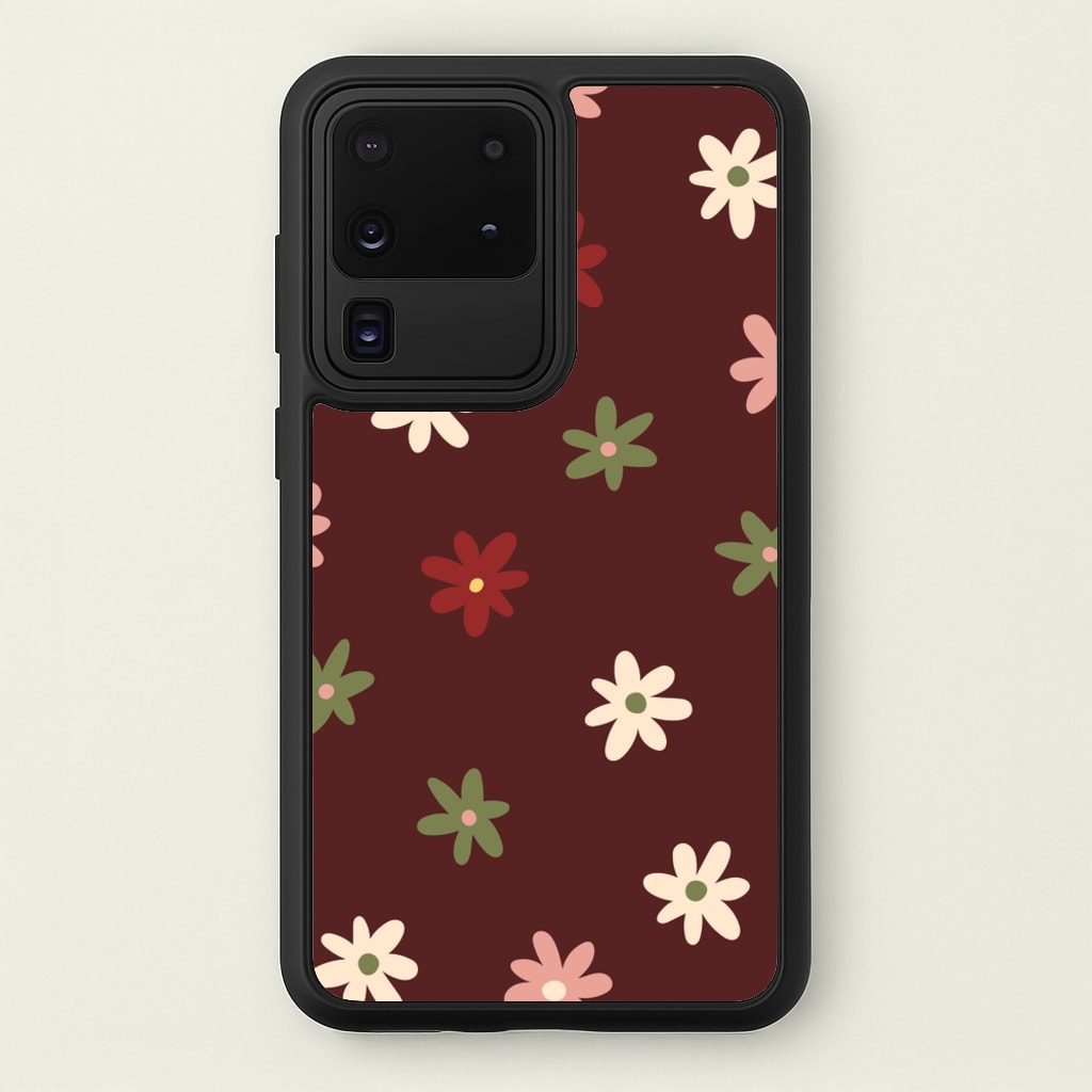 Dark Whimsical Flower Pattern - Floral Phone Case for Galaxy S20 Ultra